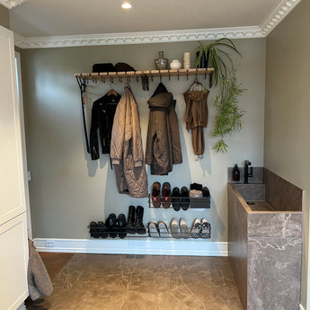 entre system sort, skohylde sort, opbevaring sort