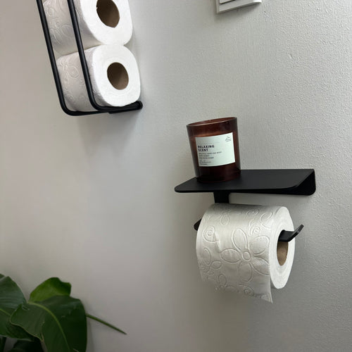 Toiletrulleholder med hylde