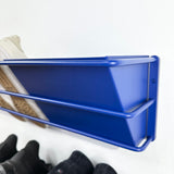 Blå skohylde med blå indsats i