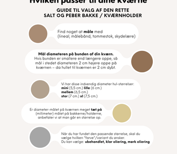 Hvilken str. skal jeg vælge til mine kværne?