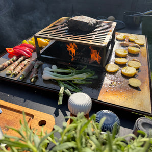 Bålgrill inkl. 2 borde