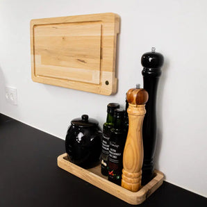 Firkantet egetræsbakke