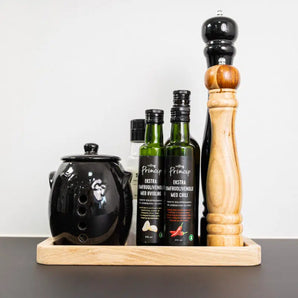 Firkantet egetræsbakke