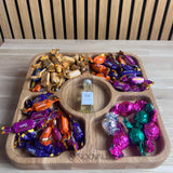 træ snackfad med 5 rum