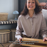 Natbord i egetræ og stål